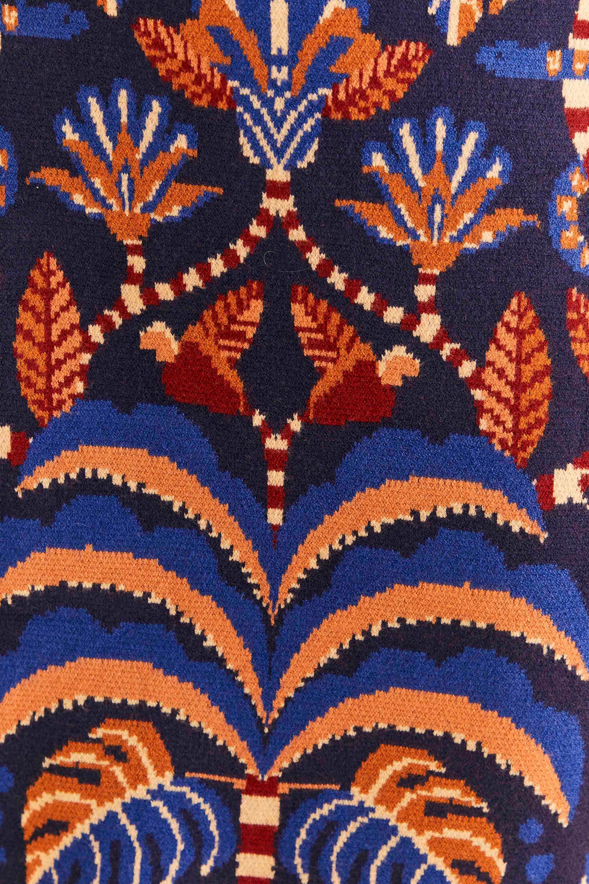 Jupe midi Nature Beauty en maille - Bleu