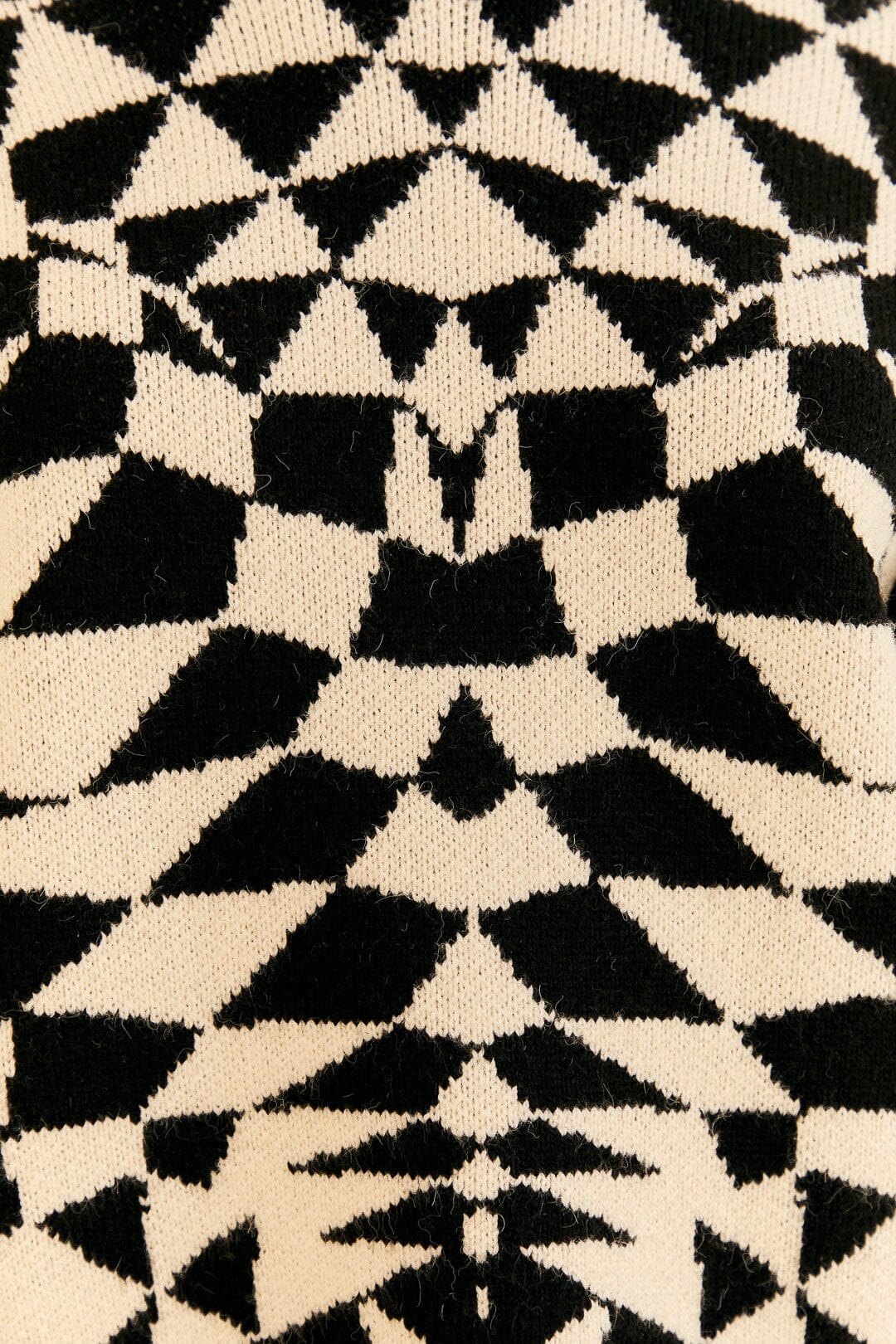 Pull avec déco cœur en maille - Noir