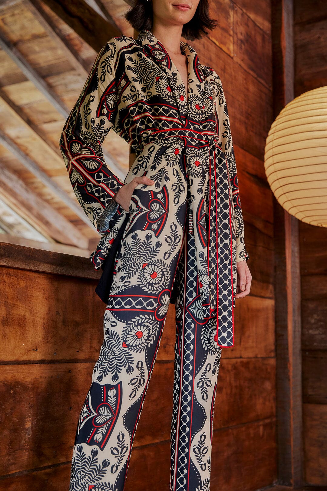 Pantalon Passion en foulard - Noir