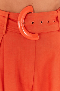 Pantalon tailleur en coton - Orange
