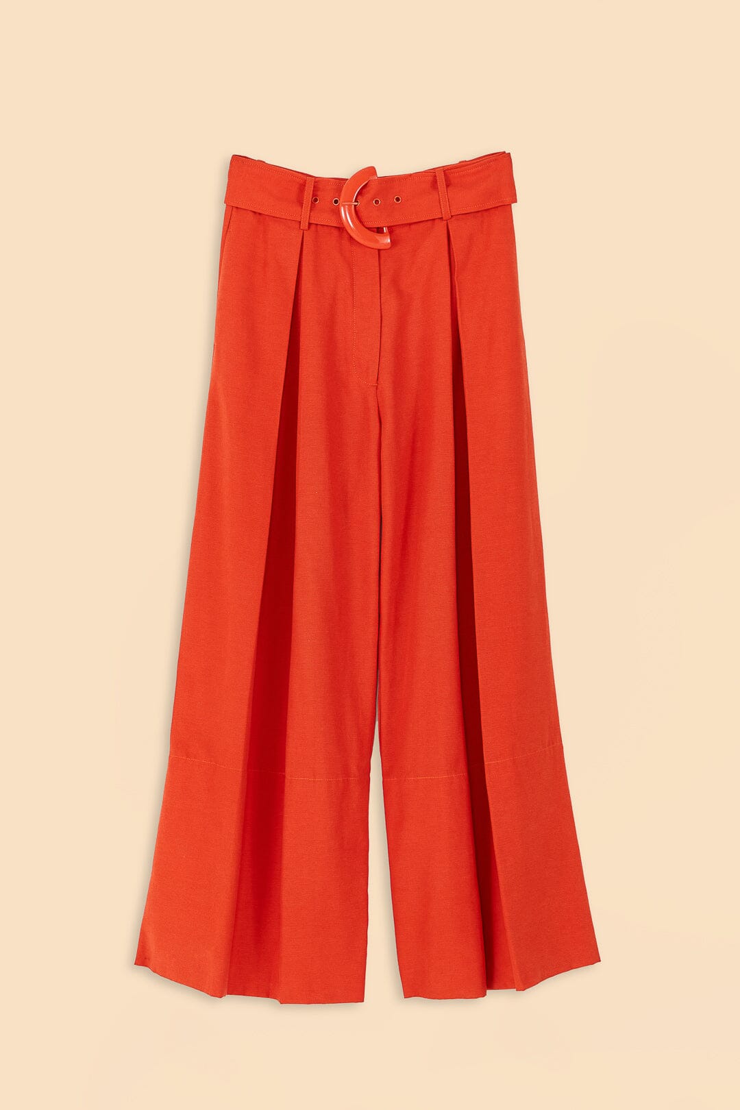 Pantalon tailleur en coton - Orange