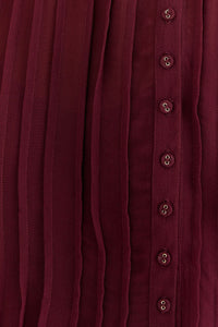 Blouse à volants boutonnée - Bordeaux