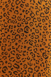 Jupe midi à motif Léopard - Orange