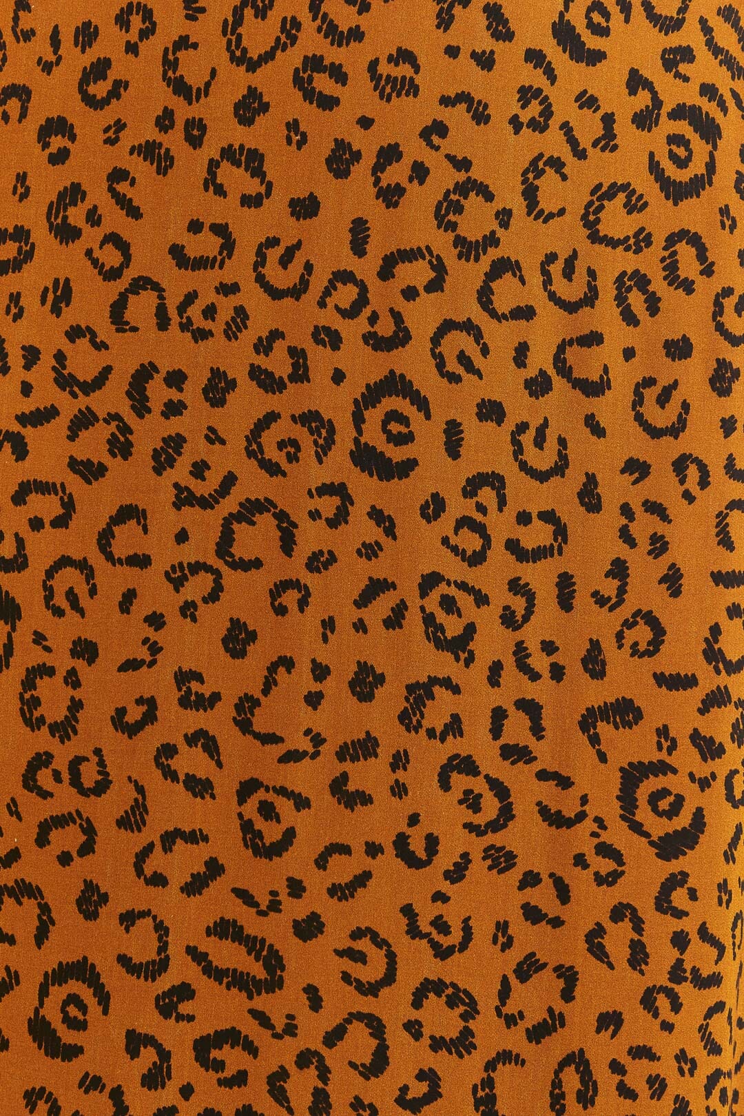 Jupe midi à motif Léopard - Orange