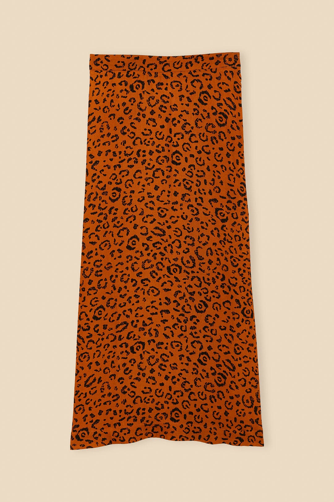 Jupe midi à motif Léopard - Orange