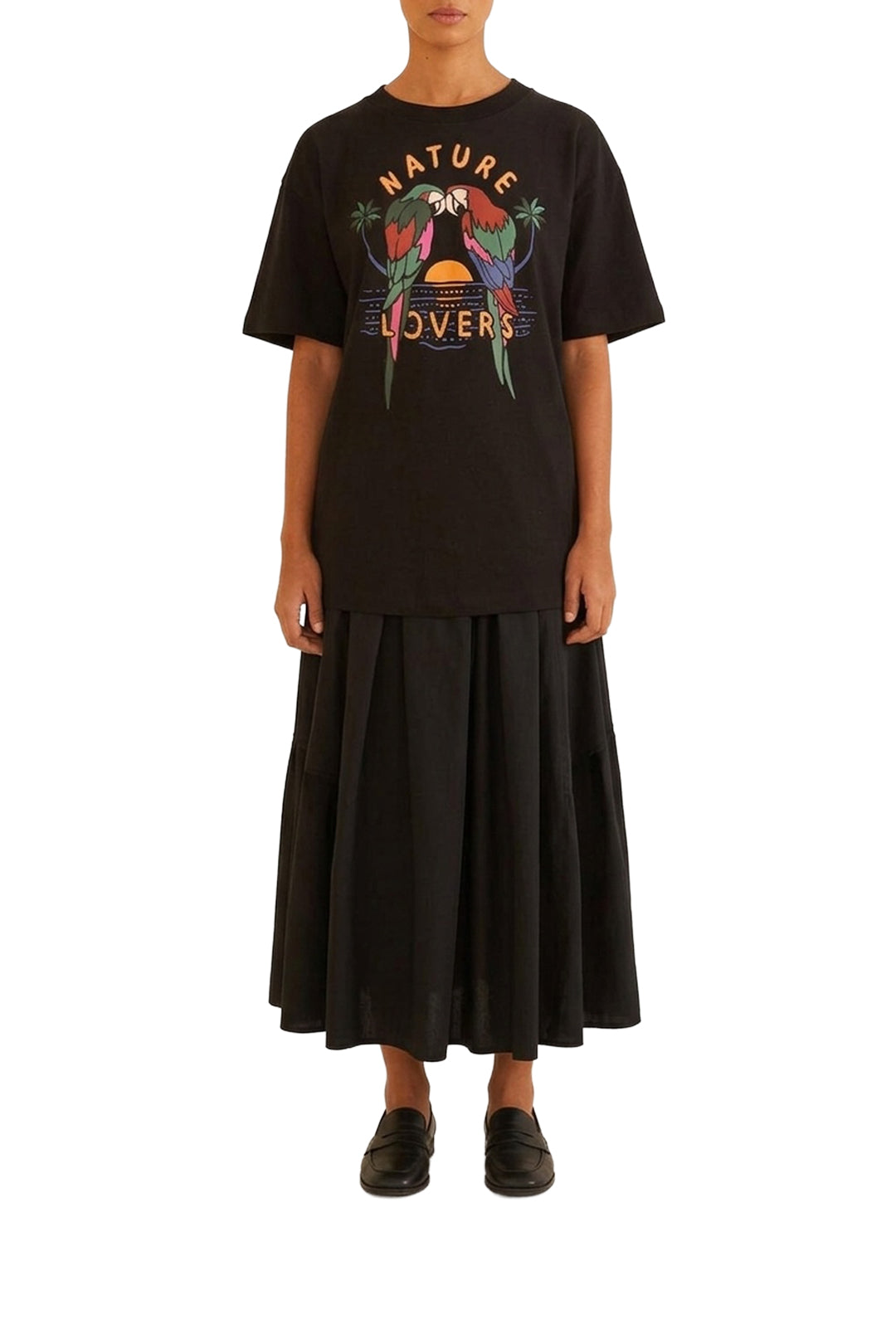 T-shirt Nature Lovers en coton - Noir