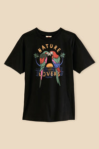 T-shirt Nature Lovers en coton - Noir