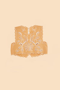 Top court sans manches en lin - Beige