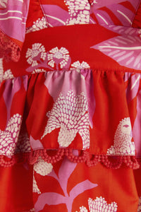 DJV_Dewdrop Floral Red Chemises & Blouses - Dewdrop Floral Red