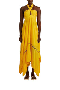 Robe longue en coton - Jaune