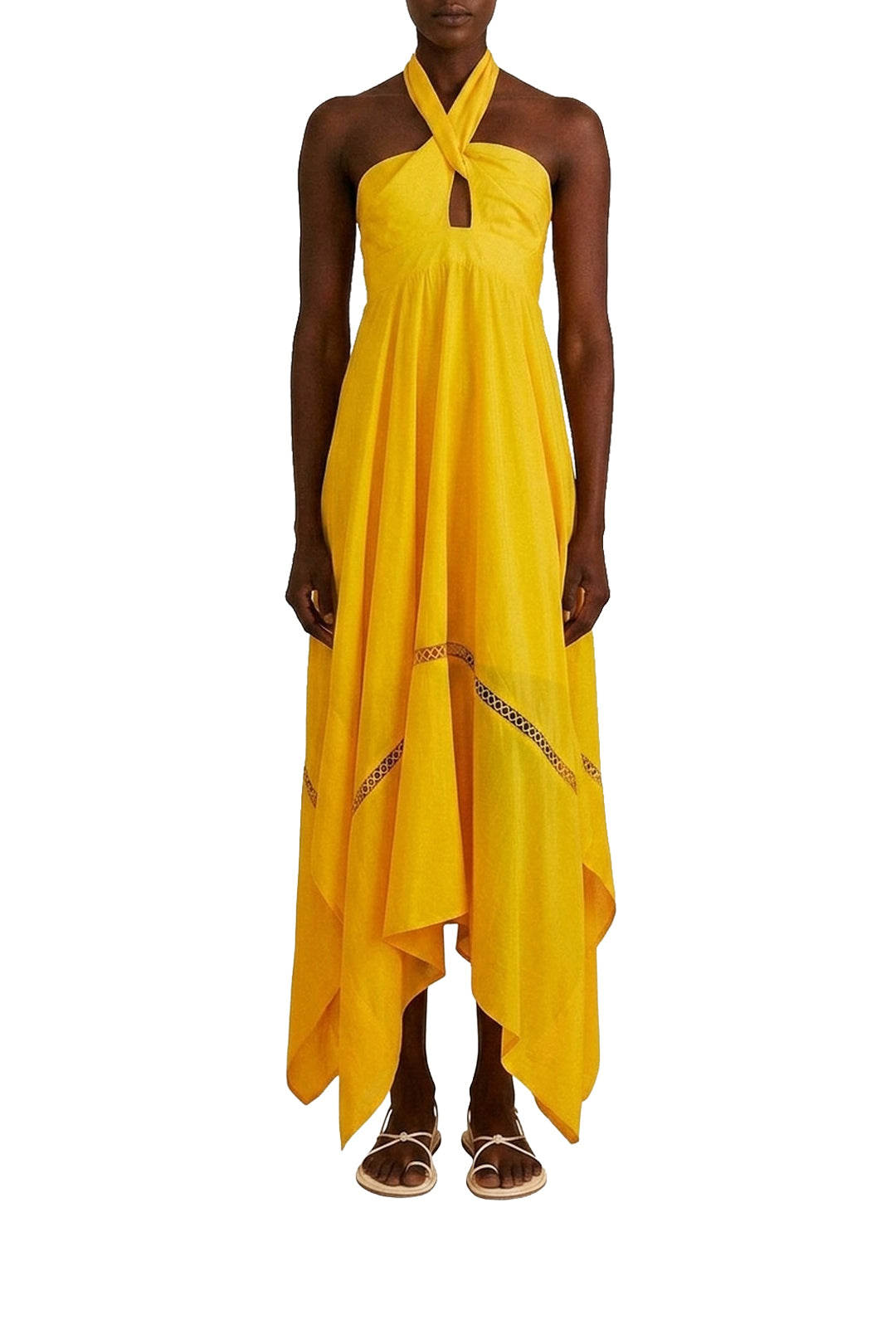 Robe longue en coton - Jaune