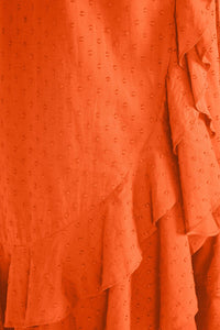 Flounced midi dress - Orange