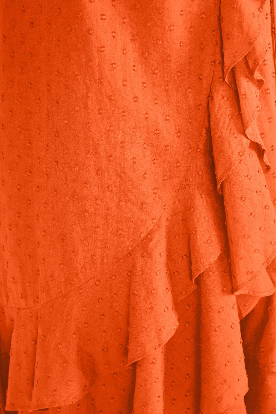 Flounced midi dress - Orange