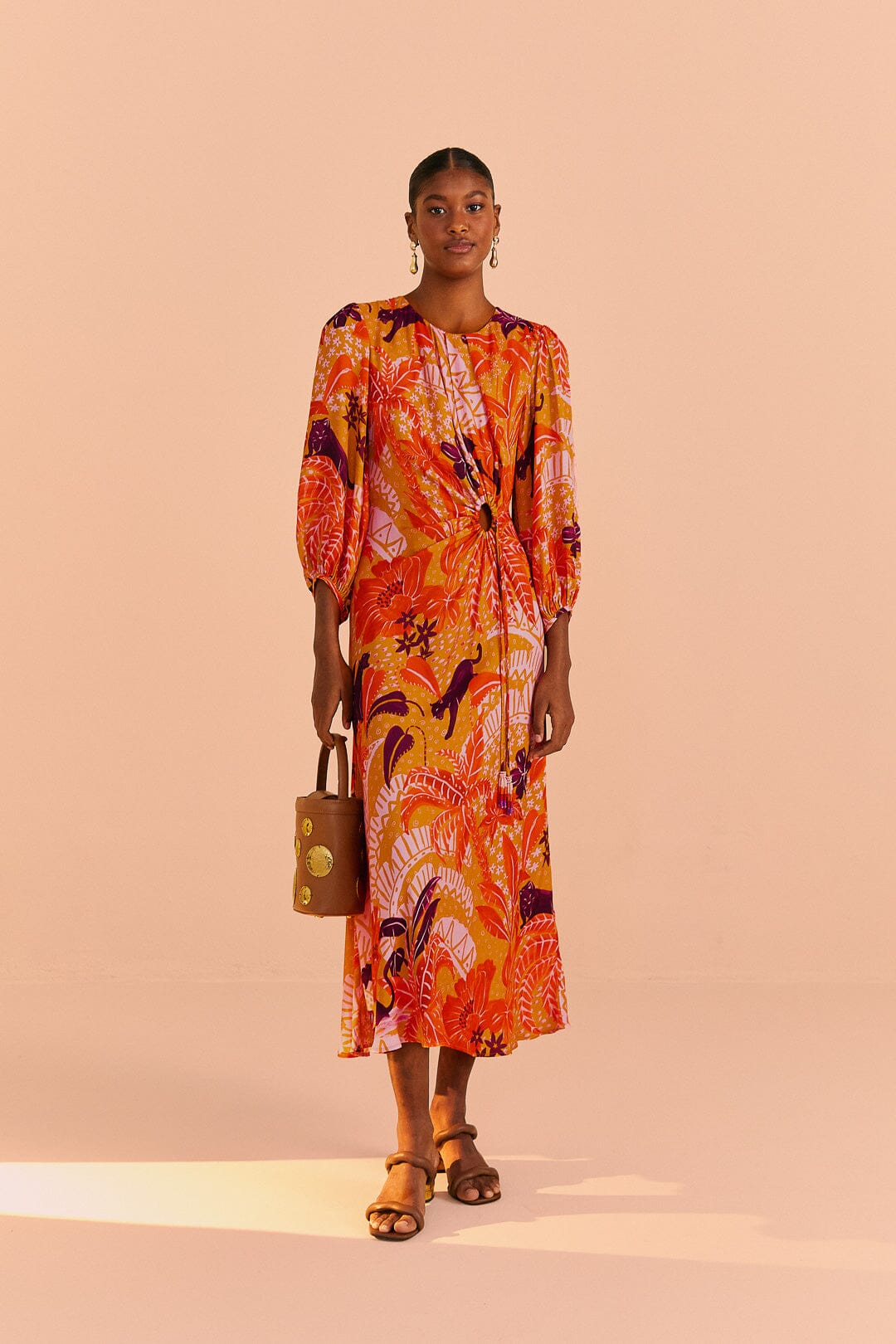 NEW_Jungle Panther Beige Robes midi - Jungle Panther Beige