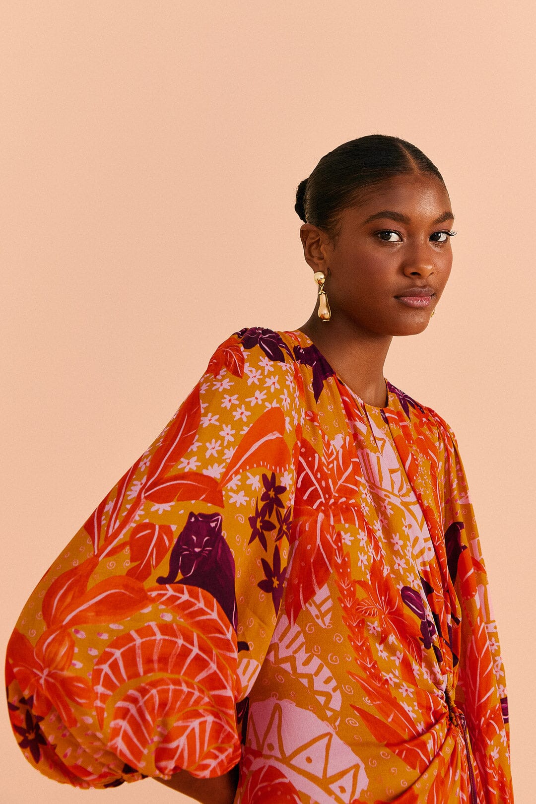 NEW_Jungle Panther Beige Robes midi - Jungle Panther Beige