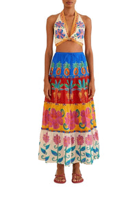 Top Vivid Garden Off White - Multicolore
