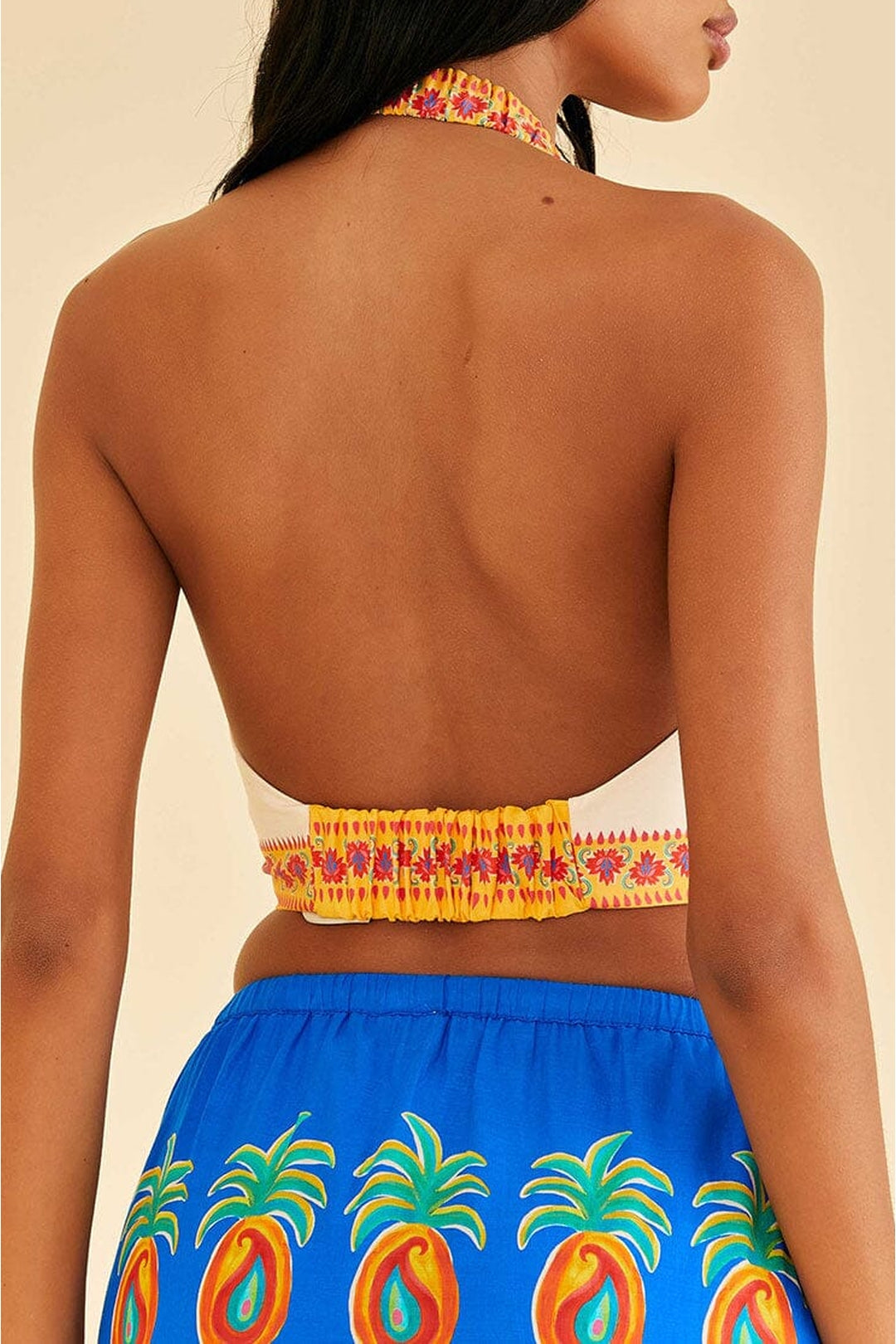Top Vivid Garden Off White - Multicolore