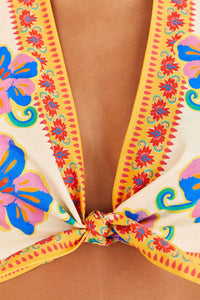 Top Vivid Garden Off White - Multicolore