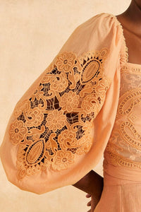Dark Sand cotton lace blouse - Beige
