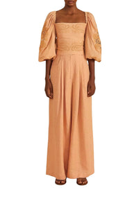 Dark Sand cotton lace blouse - Beige