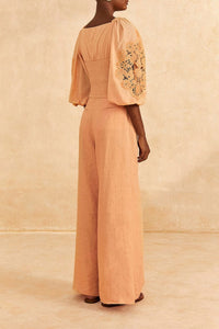 Dark Sand cotton lace blouse - Beige