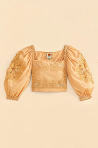 Dark Sand cotton lace blouse - Beige