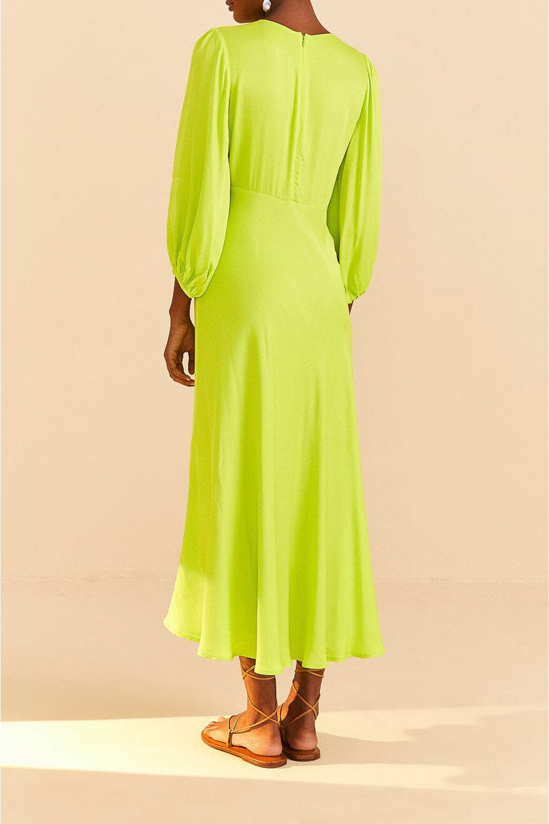 Robe midi Lime Piping - Jaune
