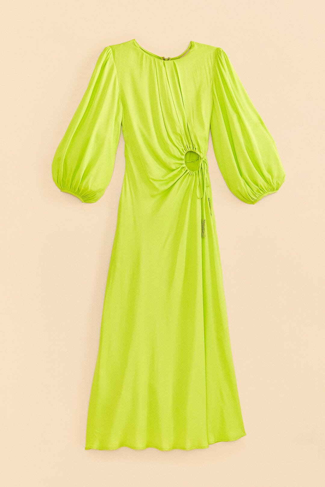 Robe midi Lime Piping - Jaune