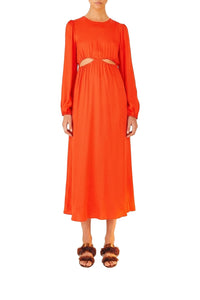 Robe midi Viscose Satin - Rouge