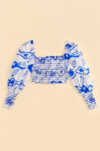 Blouse Smocked Pitta Waves - Blanc