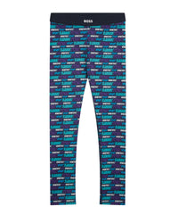 Pantalon legging en imprimé - Bleu cargo