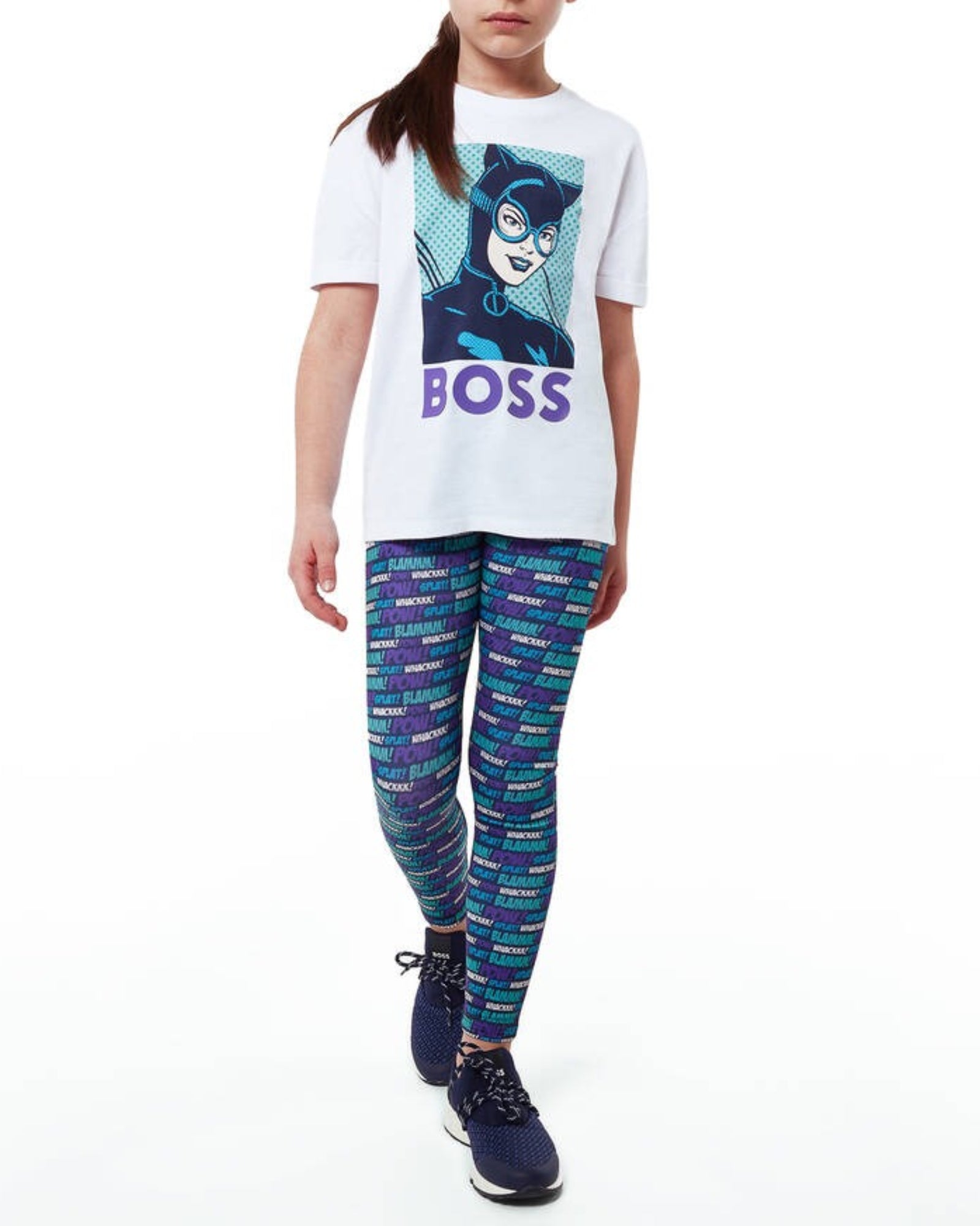 Pantalon legging en imprimé - Bleu cargo