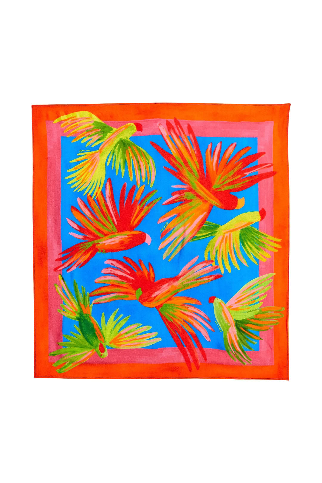 Printed Birds scarf - Blue