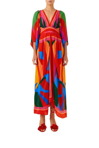 Robe longue Colorful Foliage - Multicolore