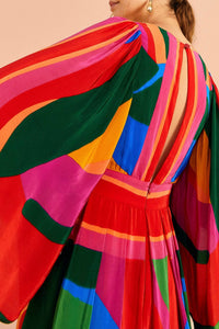 Robe longue Colorful Foliage - Multicolore