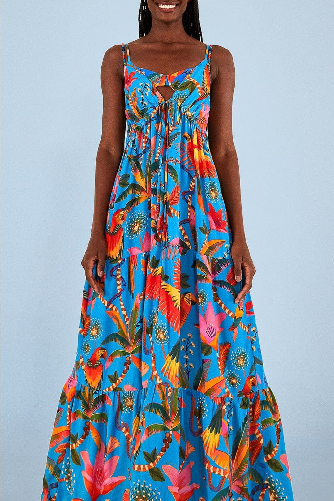 Robe longue Macaw Party - Bleu