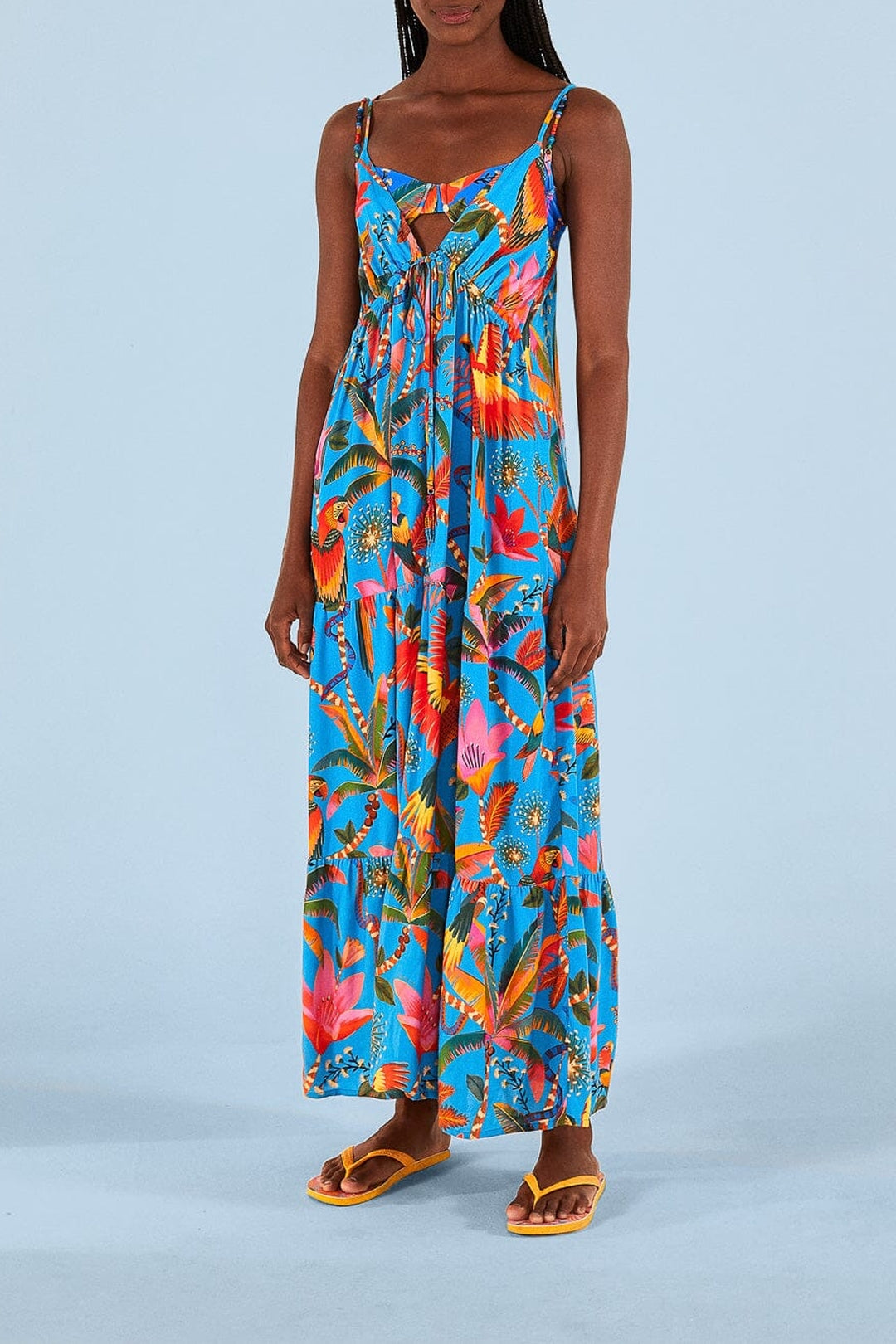 Robe longue Macaw Party - Bleu