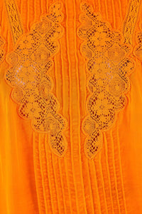 Blouse Lace ajourée et boutonnée - Orange