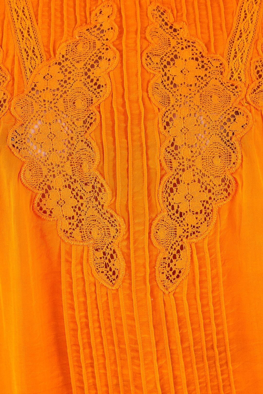 Blouse Lace ajourée et boutonnée - Orange
