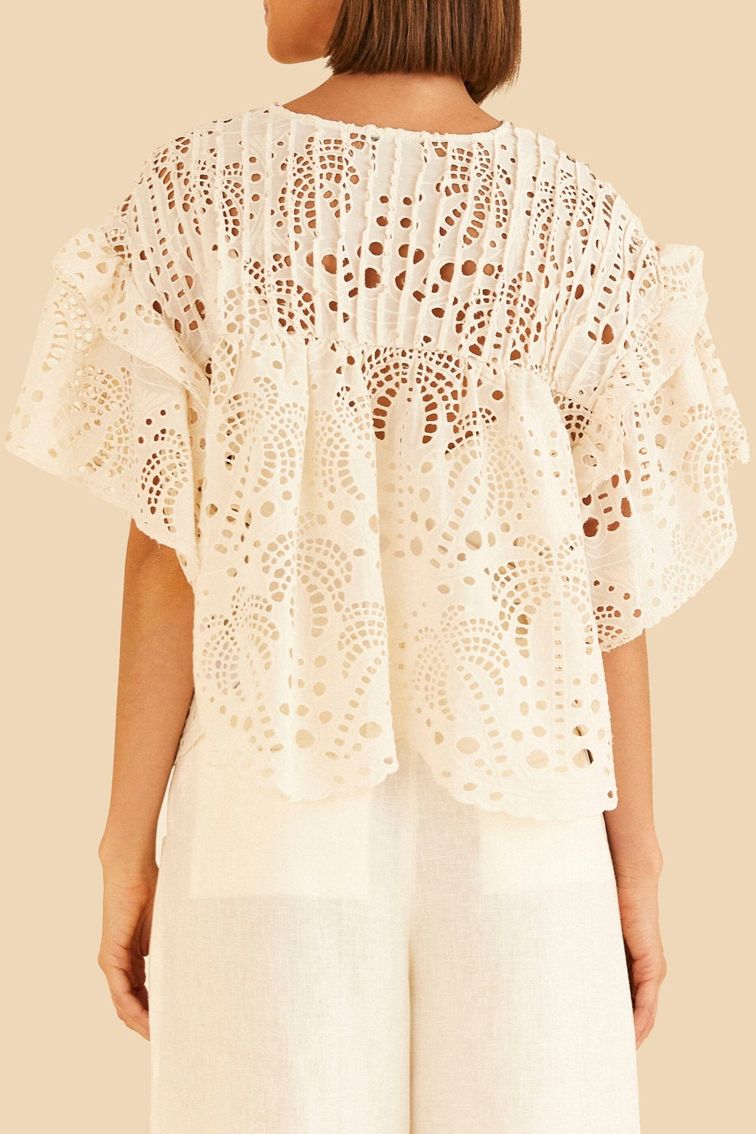 Blouse Palmiers richilier en coton - Blanc