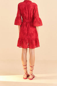 Robe courte Palm Tree - Rouge