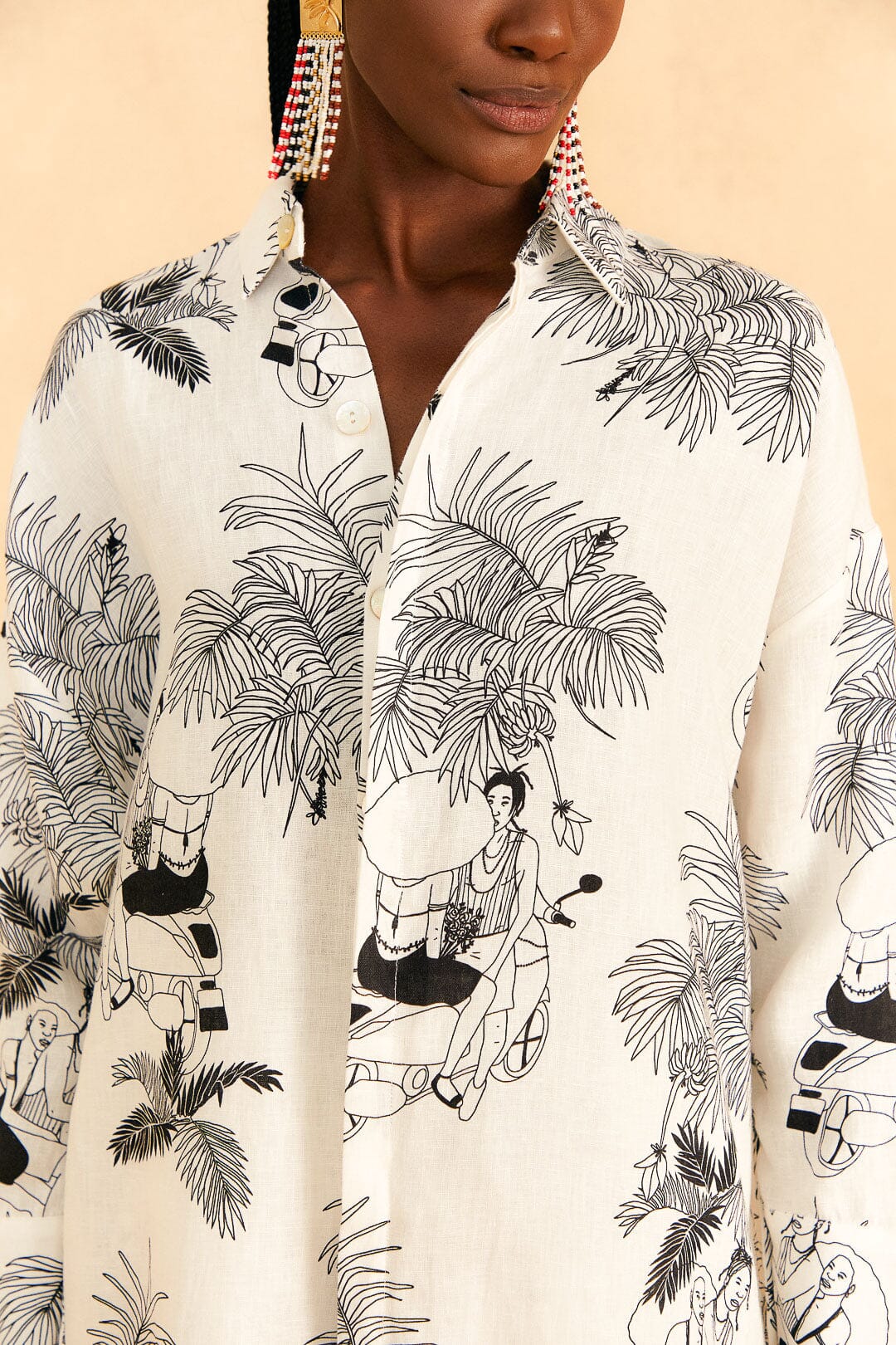 Chemise Moto Love - Blanc