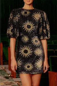 Sunny Mood Sequin Short Dress - Black