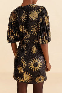 Sunny Mood Sequin Short Dress - Black