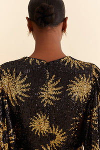 Sunny Mood Sequin Short Dress - Black