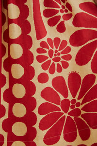 Robe midi à bretelles Palermo en lin - Rouge