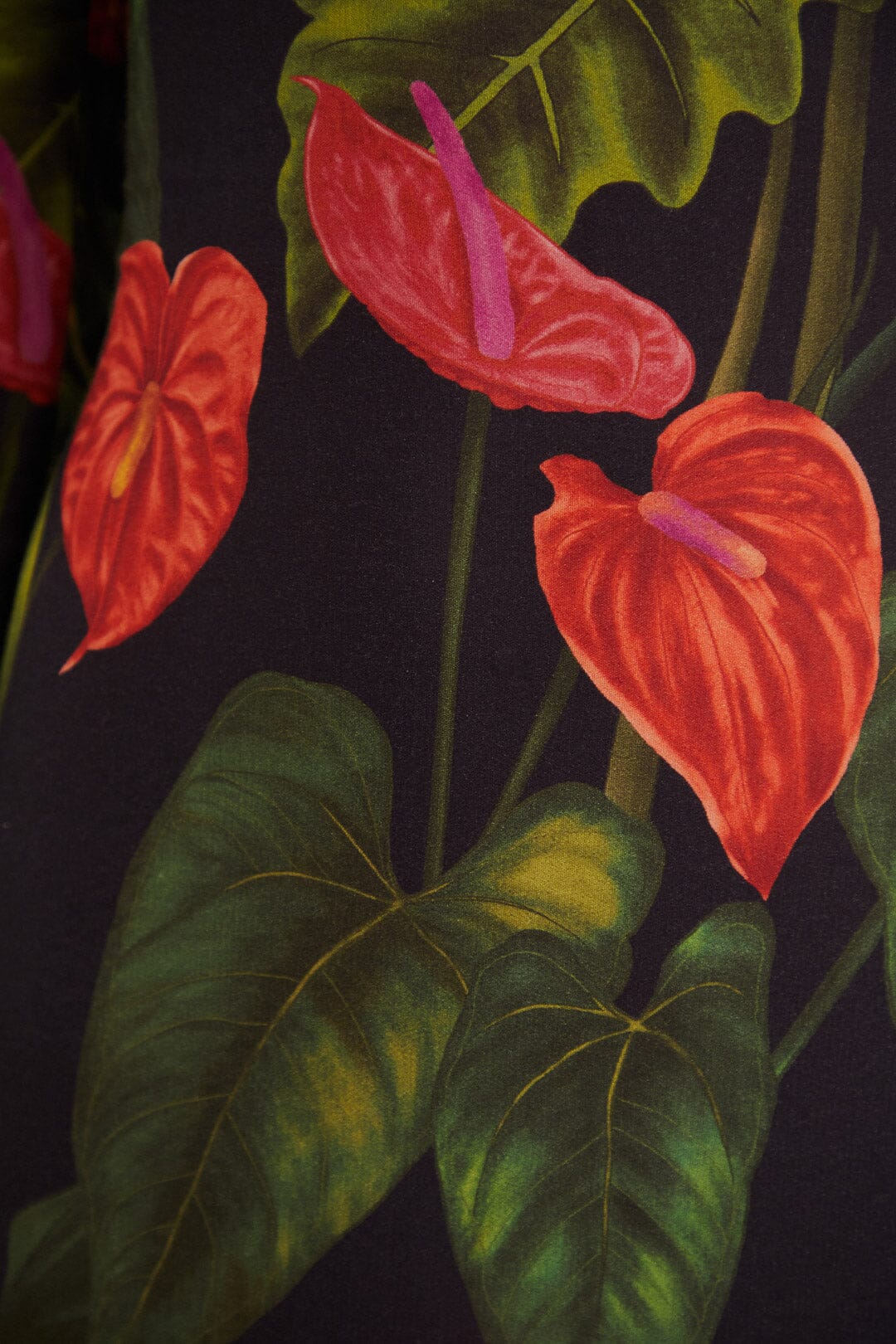 MEDIA OFF LINE_Robe midi fendue Anthurium - Noir