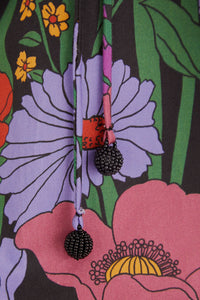 Robe midi Bucolic Garden à découpes en coton - Violet