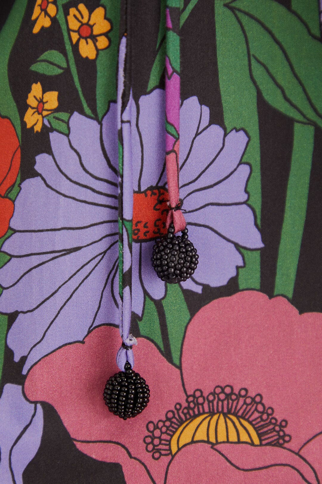 Robe midi Bucolic Garden à découpes en coton - Violet
