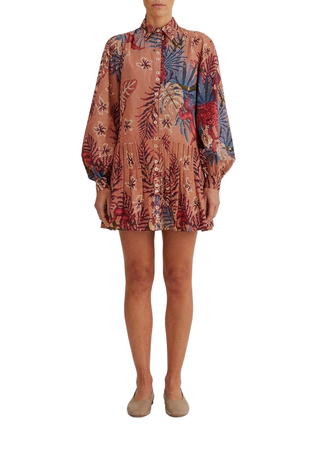 Robe courte à manches longues - Rose